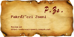 Pakróczi Zseni névjegykártya